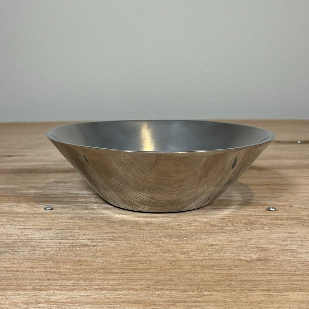 VINTAGE NAMBE #570 ROUND SERVING BOWL ALUMINUM MODERN STYLE OVEN SAFE